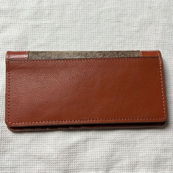 Men's or Women's Unisex Bifold Checkbook Wallet Cowhide and Leather - Picture 2 of 5